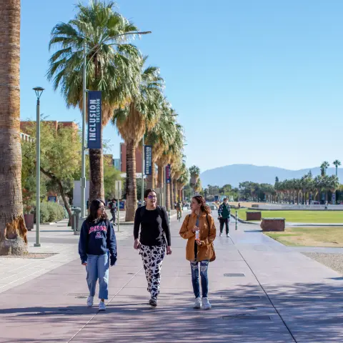 Students walking on Mall